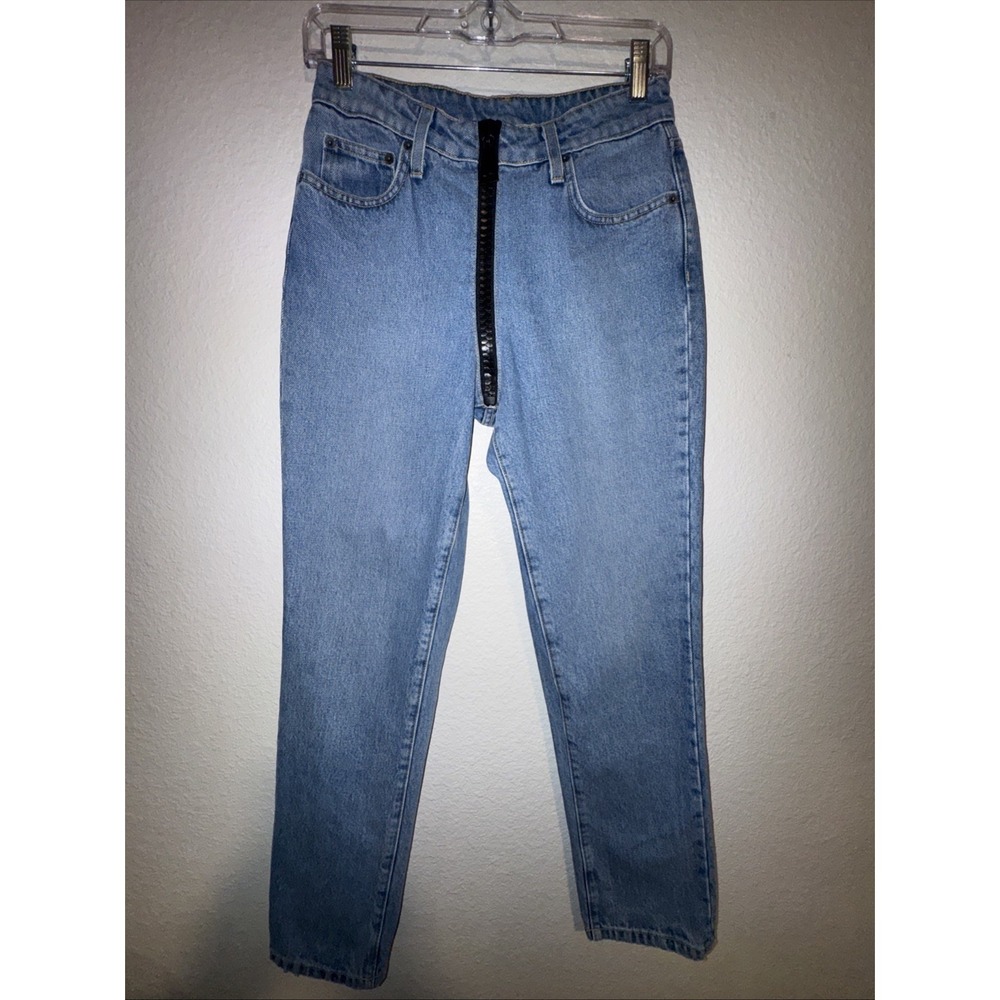 Carma Los Angeles Jeans Womens 26 Exposed Zipper Denim Emeli High Rise Y2K Retro